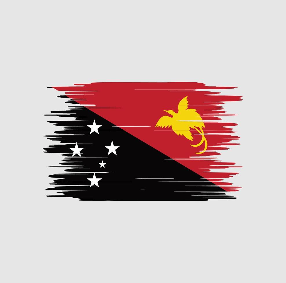 pincelada de bandeira de papua nova guiné, bandeira nacional vetor