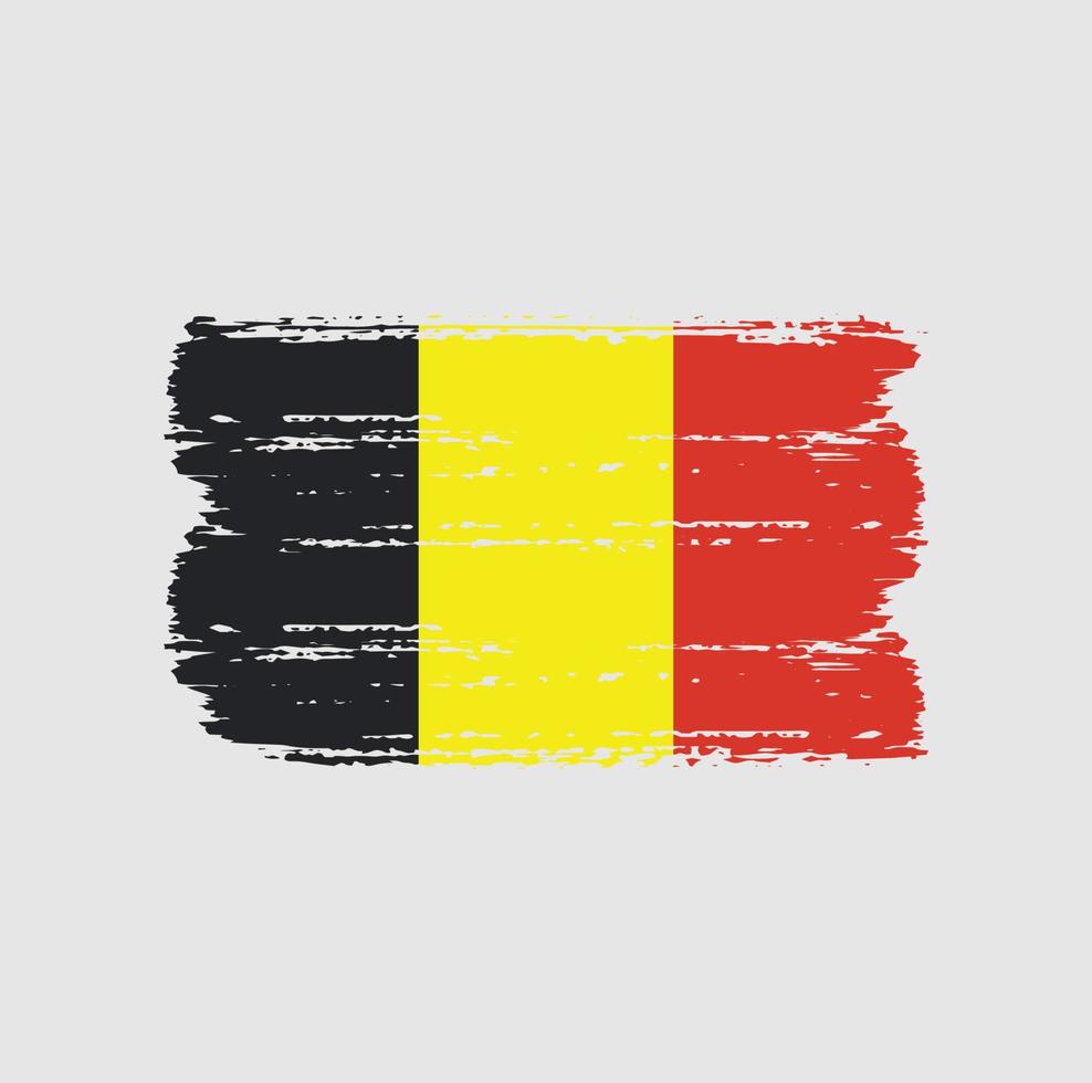 bandeira da bélgica com pincel vetor