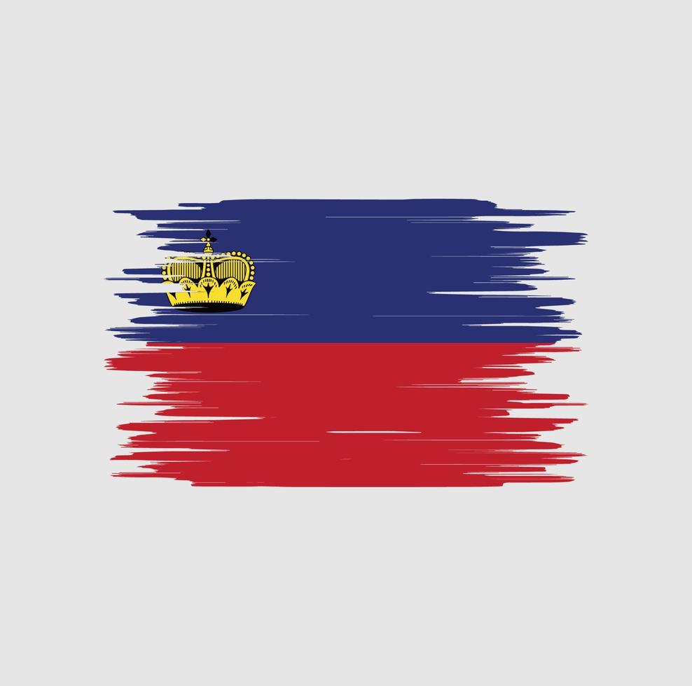 pincelada de bandeira de liechtenstein, bandeira nacional vetor