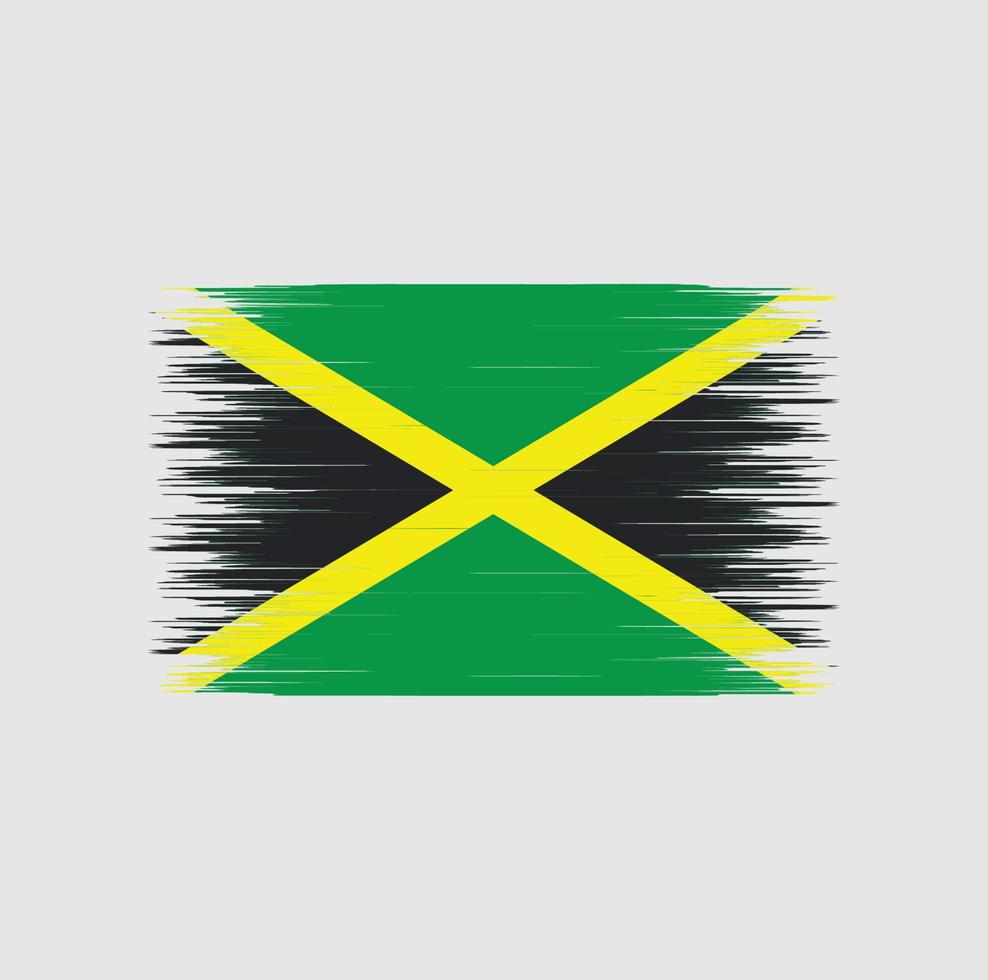 pincelada de bandeira da jamaica, bandeira nacional vetor