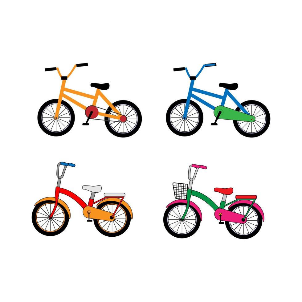 ilustração de forma de bicicleta fofa vetor
