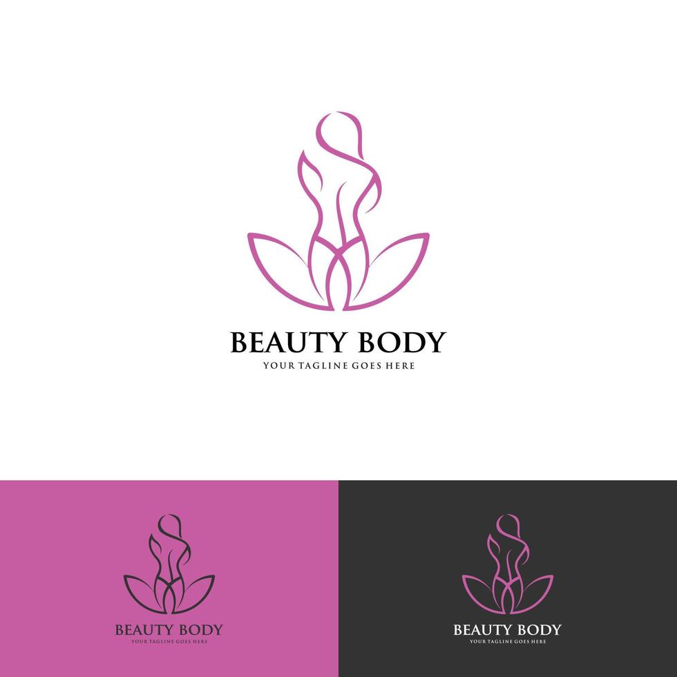 lotus beauty spa, modelo de logotipo de mulher de cosméticos naturais vetor