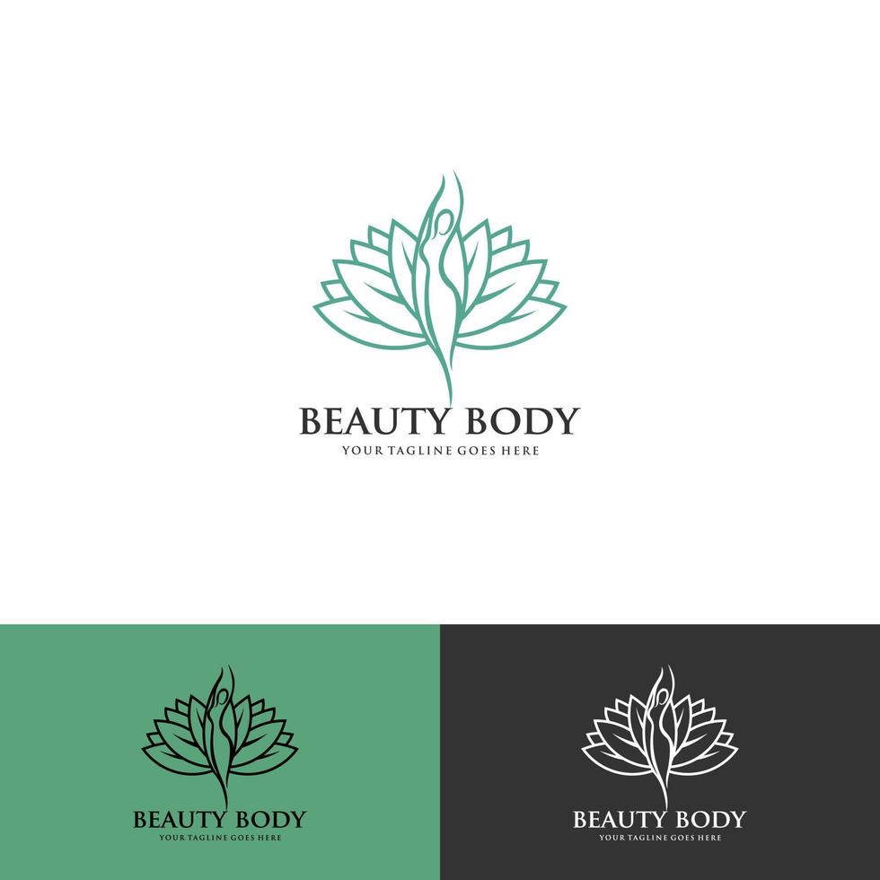 lotus beauty spa, modelo de logotipo de mulher de cosméticos naturais vetor