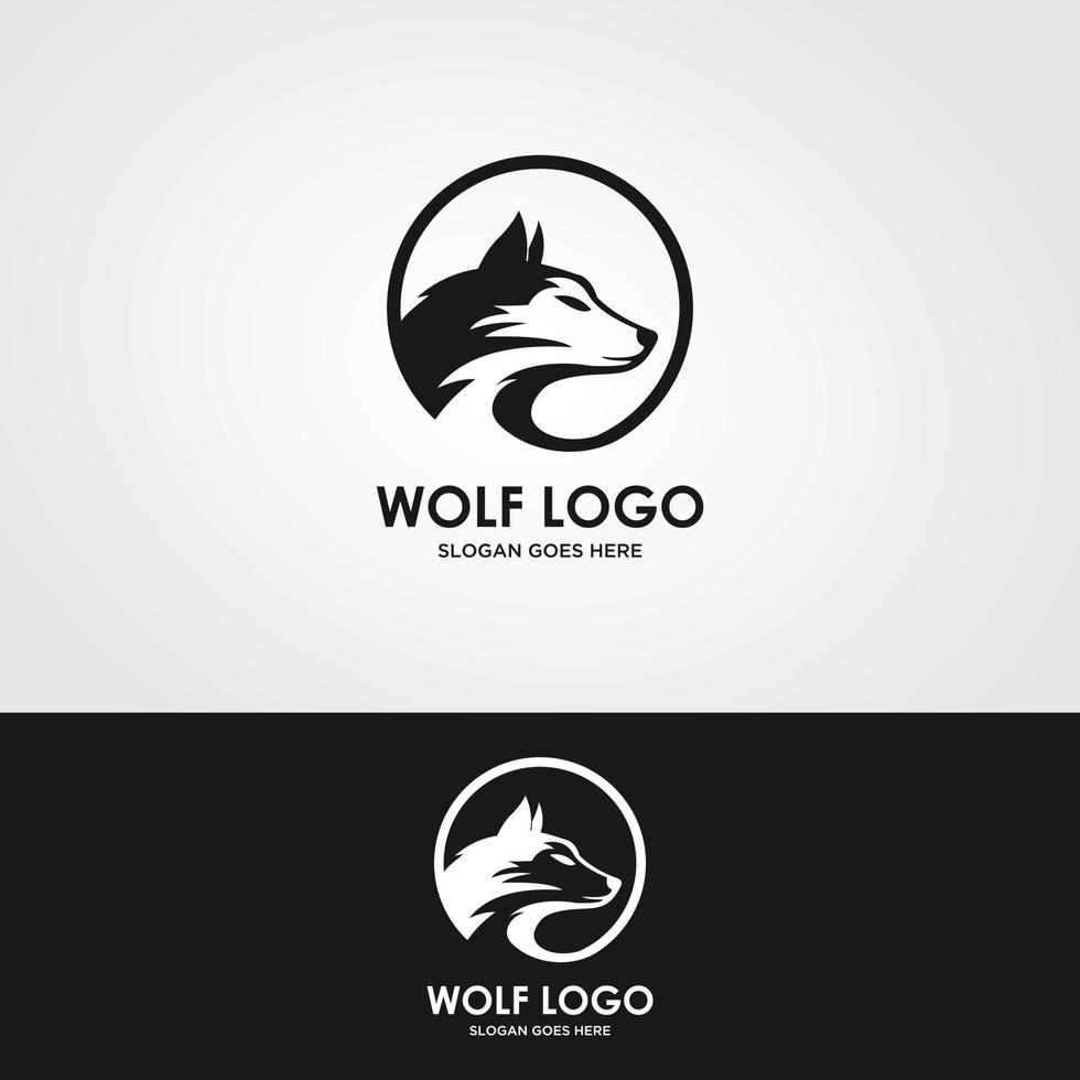 vetor de estoque de logotipo vintage lobo