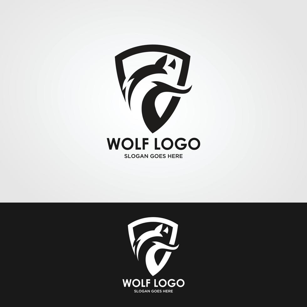 vetor de estoque de logotipo vintage lobo