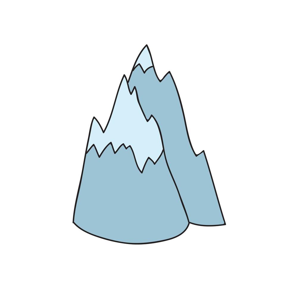 montanhas. picos rochosos desenhados à mão. ilustração vetorial vetor