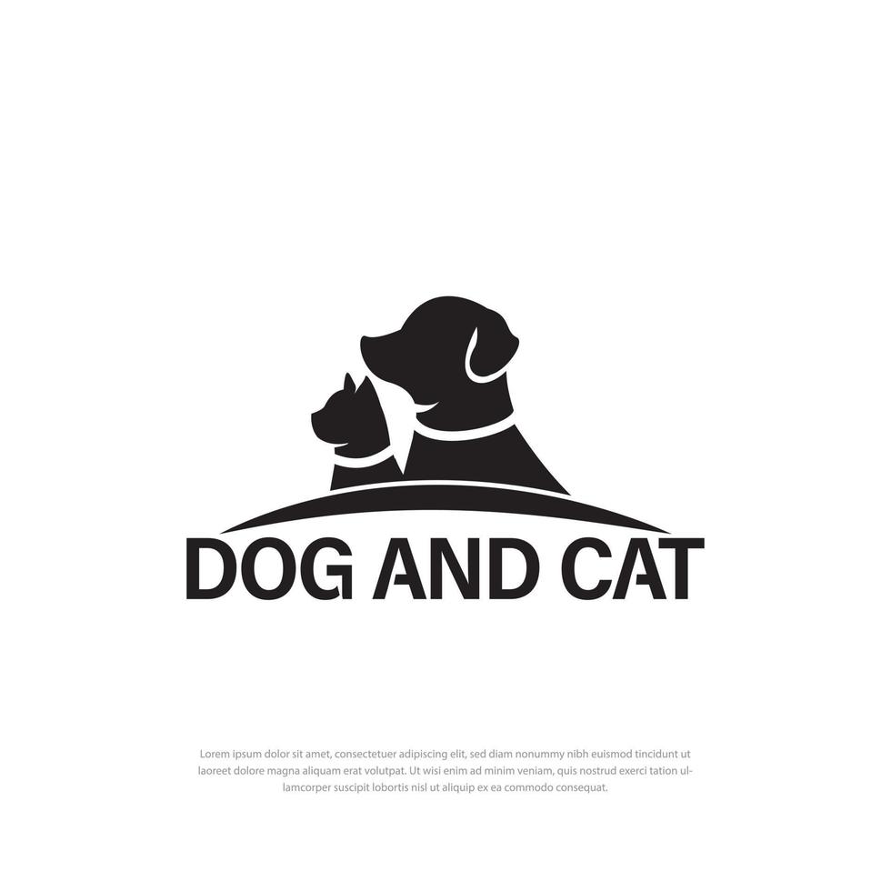 logotipo da loja de animais de estimação de gato de cachorro. design de logotipo de animal de estimação. logotipos. logotipo de tosa de animais de estimação vetor