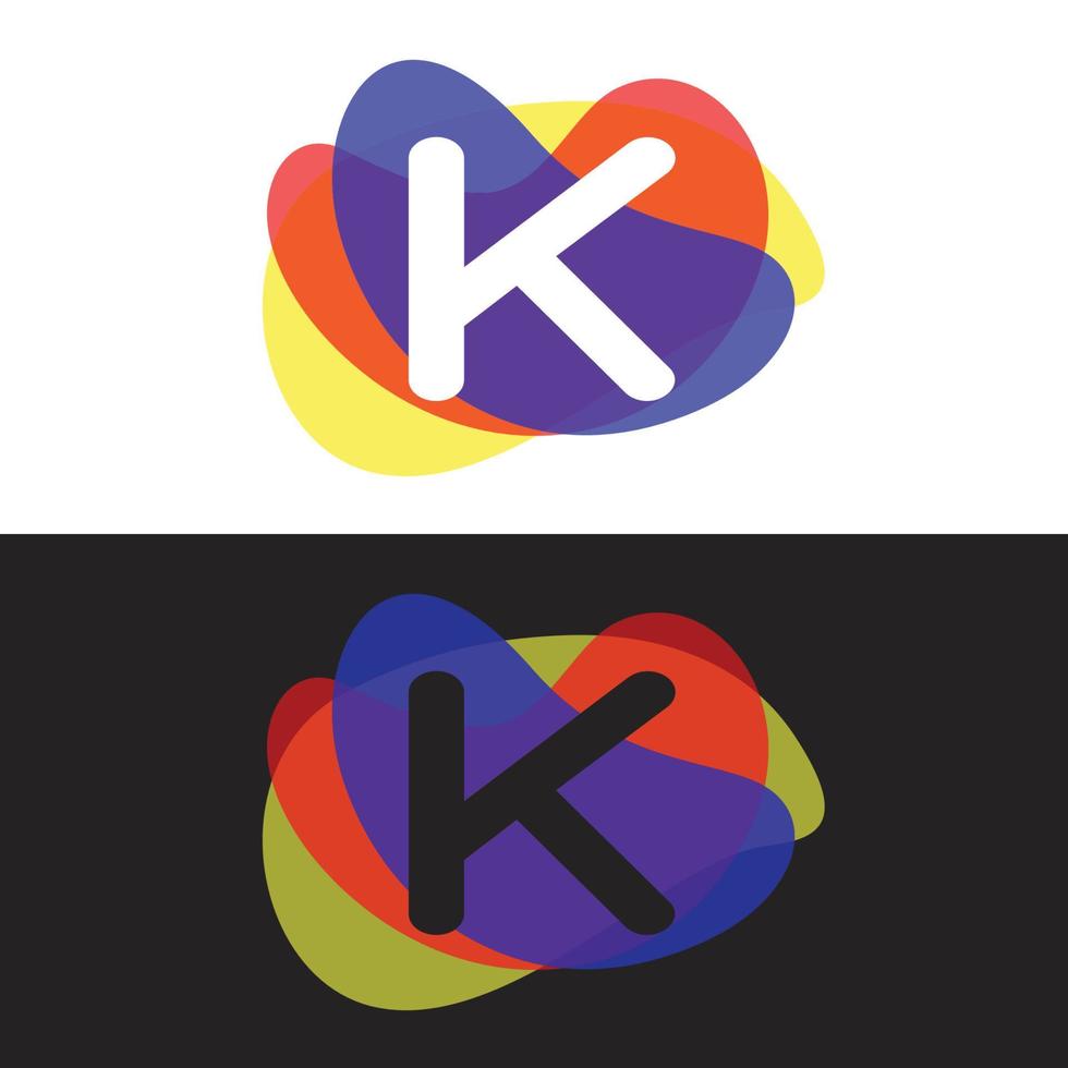 logotipo colorido da letra k vetor