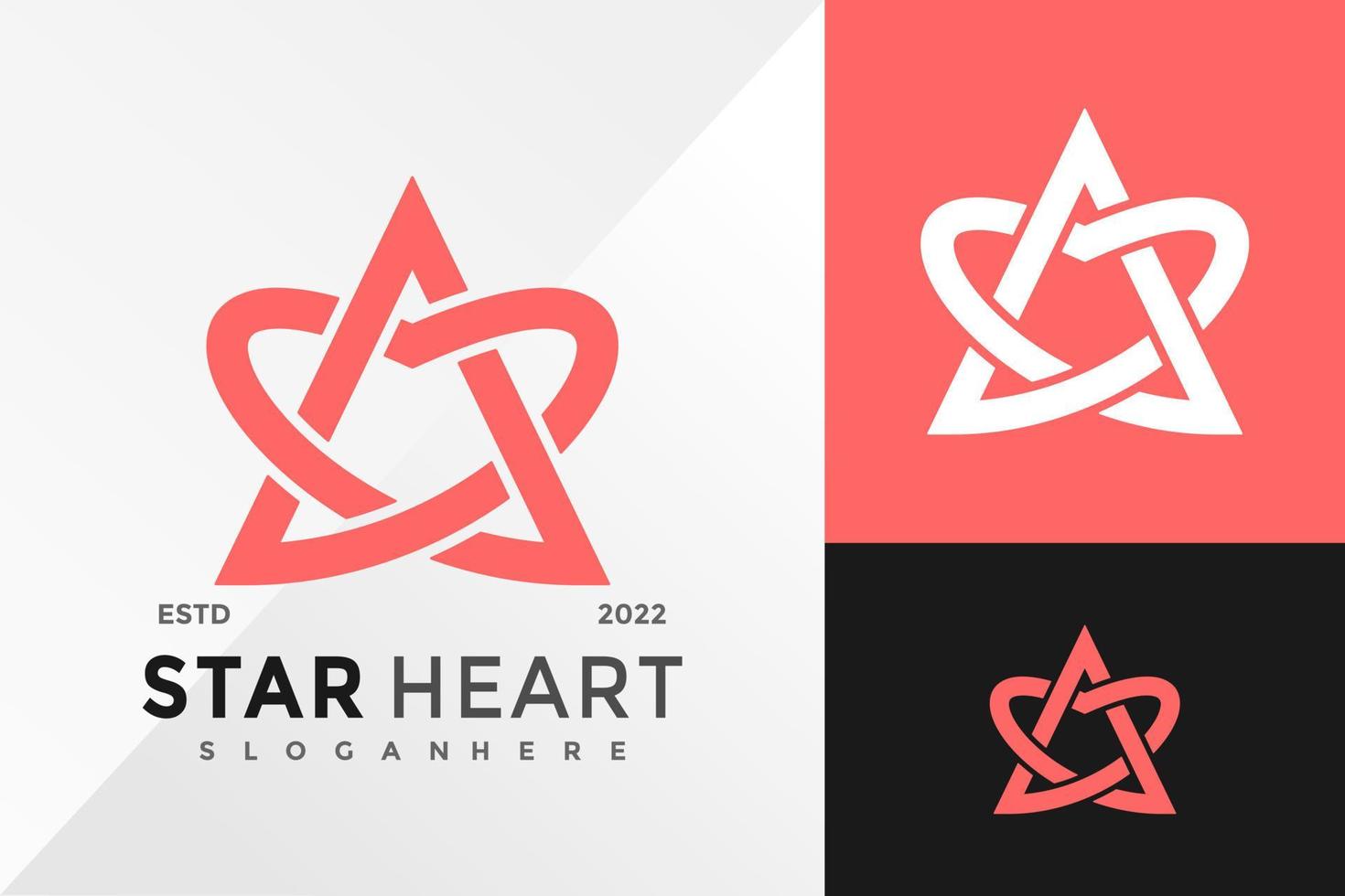 modelo de ilustração vetorial de design de logotipo de coração estrela vetor