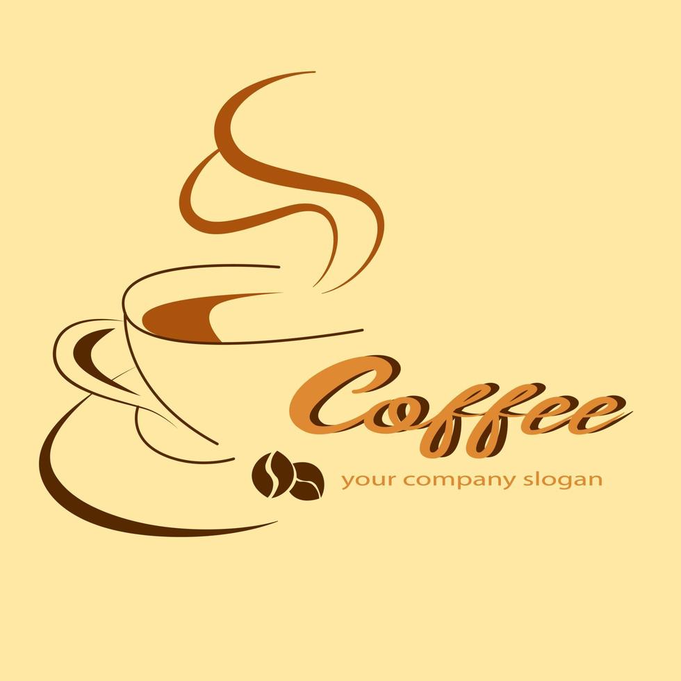 design de logotipo de café com conceito vintage vetor