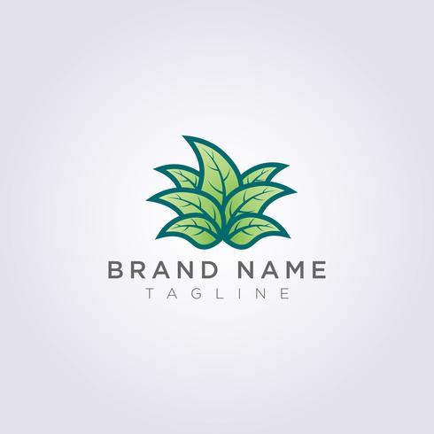 Design de logotipo de planta de folha criativa para o seu negócio ou marca vetor