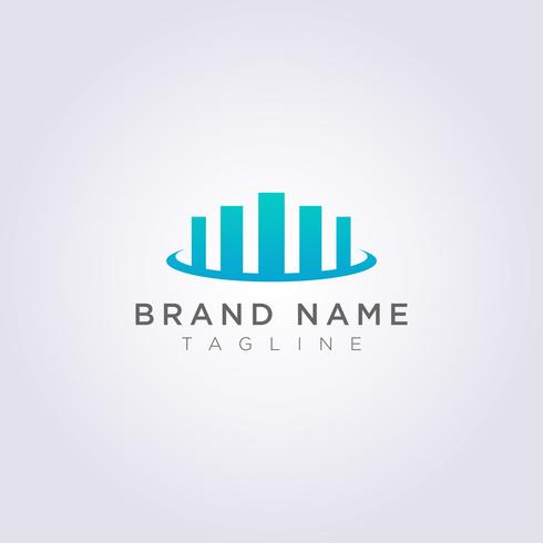 Logo Design de um símbolo de gráfico de barras combinado com uma coroa para o seu negócio ou marca vetor