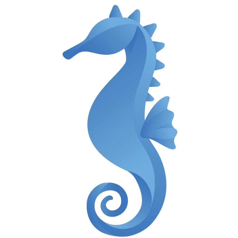 ilustração moderna de cavalo-marinho com cores azuis vetor