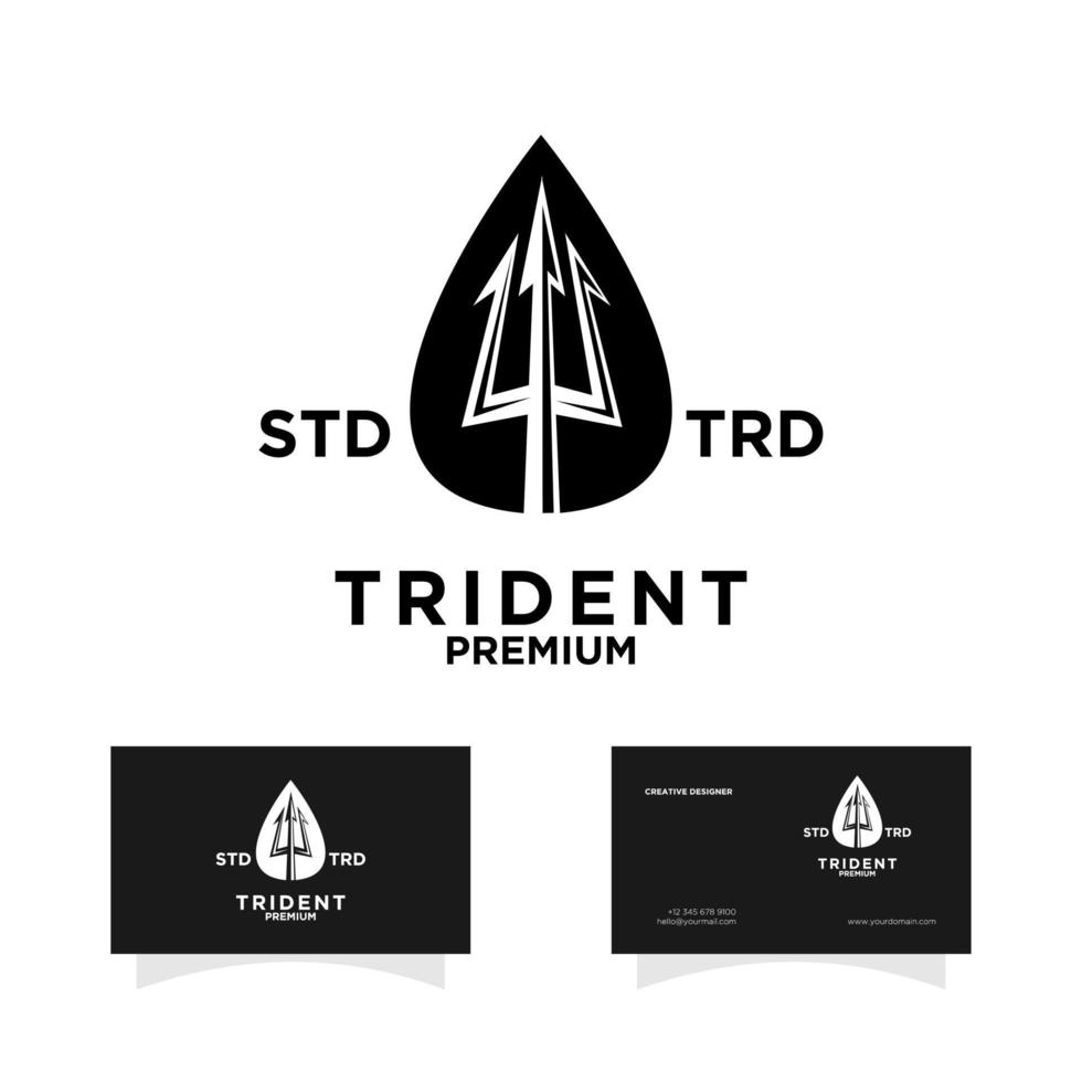 design de logotipo vintage tridente vetor