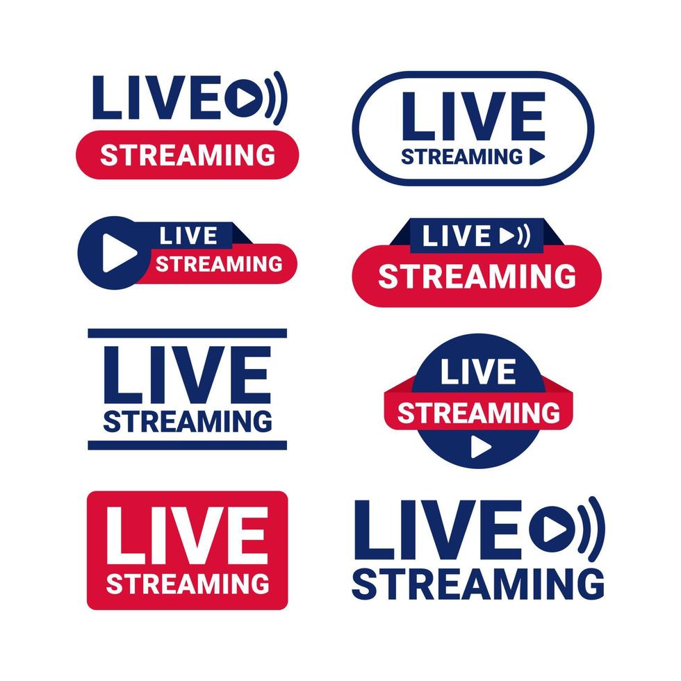 coleção de logotipos de design de transmissão ao vivo vetor