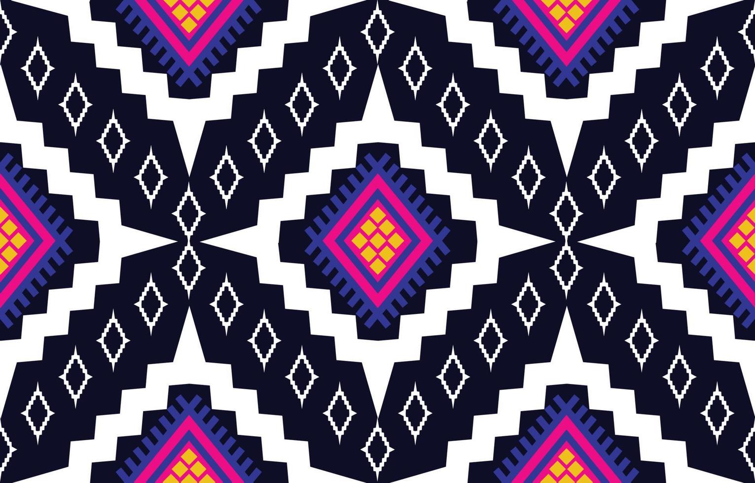 arte bonita abstrata étnica. ikat sem costura padrão em bordados tribais, folclóricos, estilo mexicano. impressão de ornamento de arte geométrica asteca. design para tapete, papel de parede, roupas, embrulho, tecido. vetor