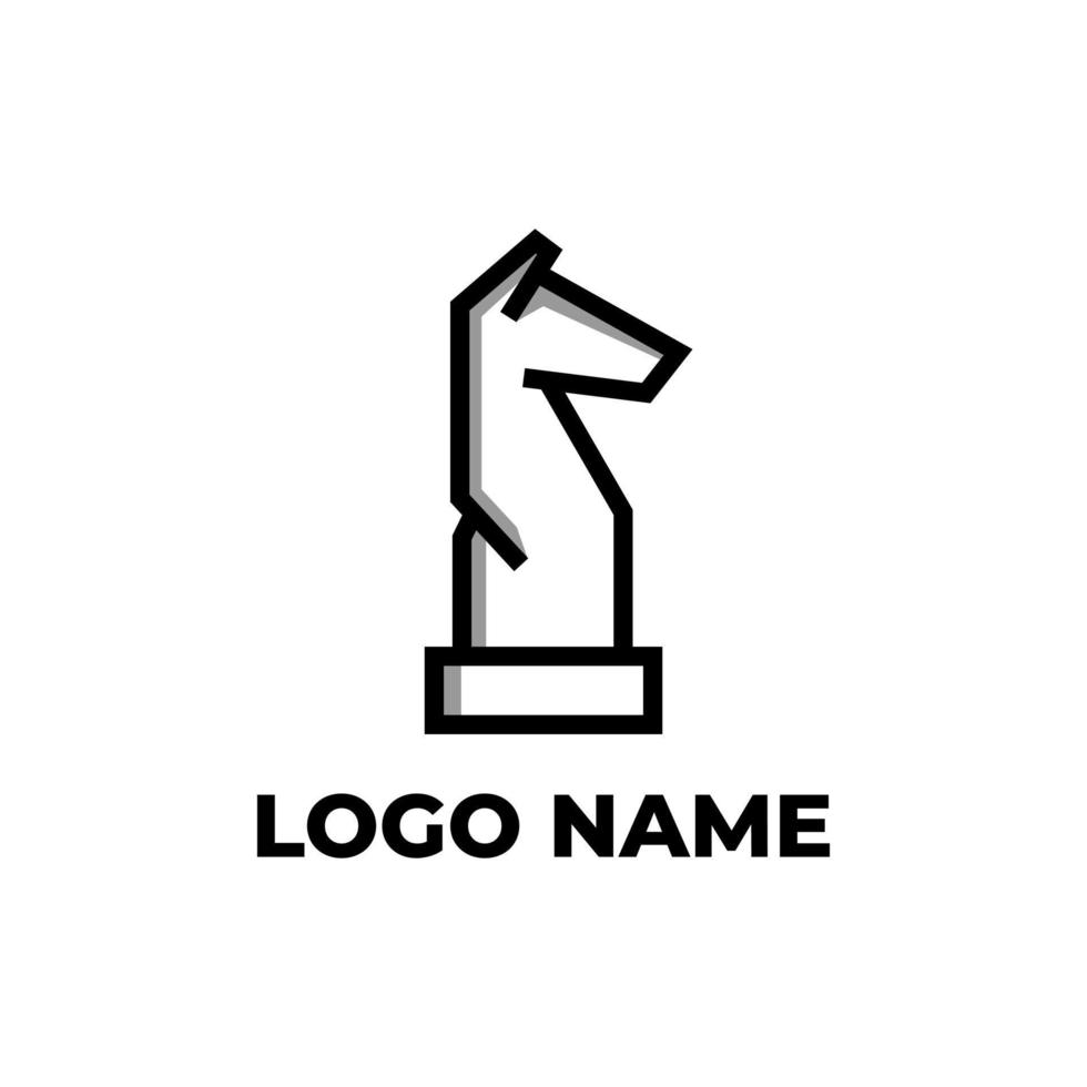 modelos de logotipo de xadrez, rebanho de cavalos, treinamento equestre, etc. logotipo na forma de um peão de cavalo no xadrez. vetor