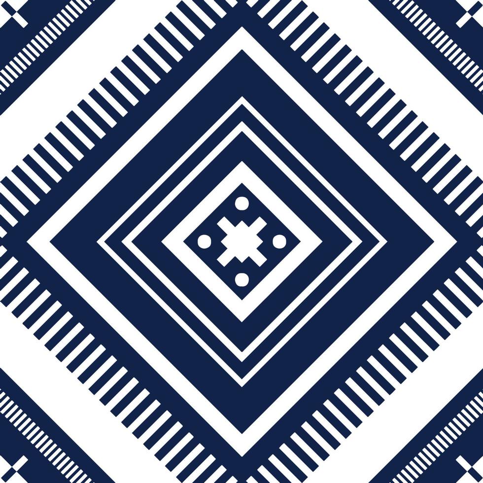 Cachecol azul índigo ou xale geométrico padrão oriental étnico design tradicional para plano de fundo, tapete, papel de parede, roupas, embrulho, batik, tecido, estilo de bordado de ilustração vetorial vetor
