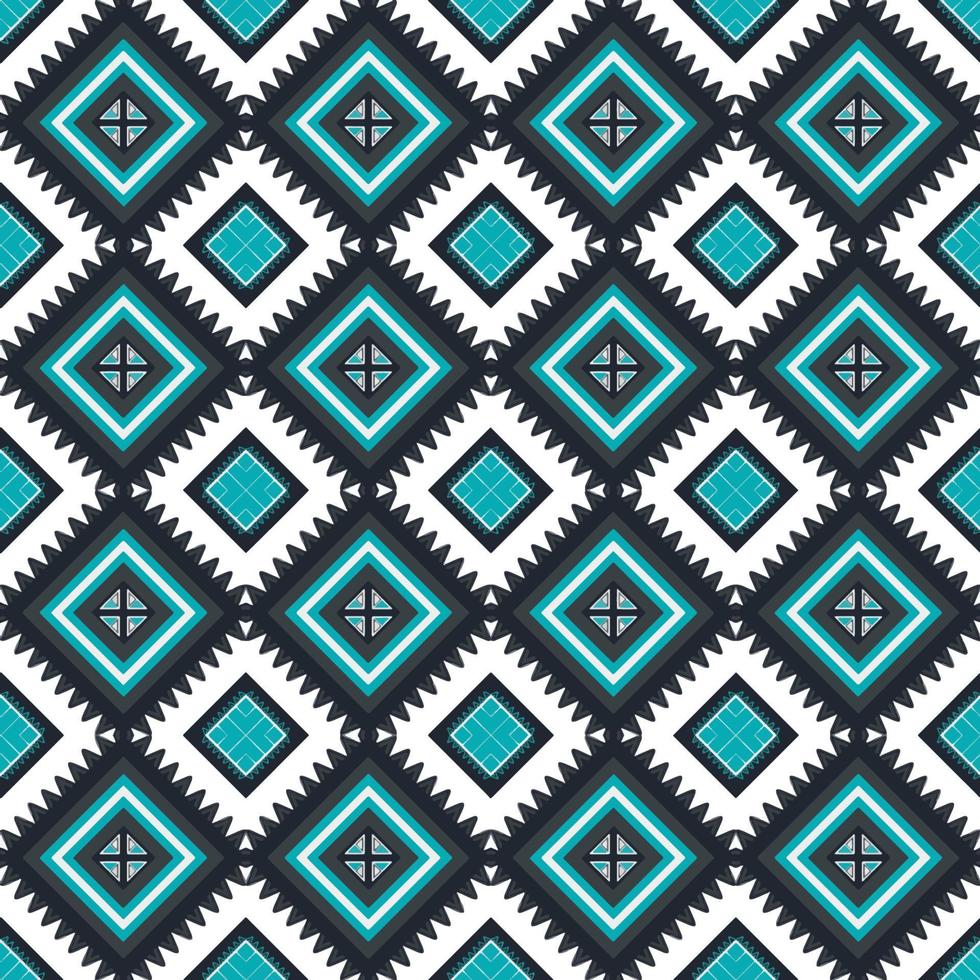 design tradicional de padrão oriental étnico geométrico preto verde cerceta para plano de fundo, tapete, papel de parede, roupas, embrulho, batik, tecido, estilo de bordado de ilustração vetorial vetor