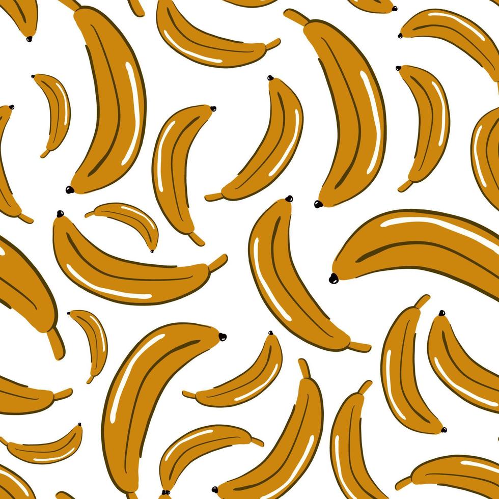 padrão perfeito de bananas desenhadas à mão feito em estilo fofo vetor