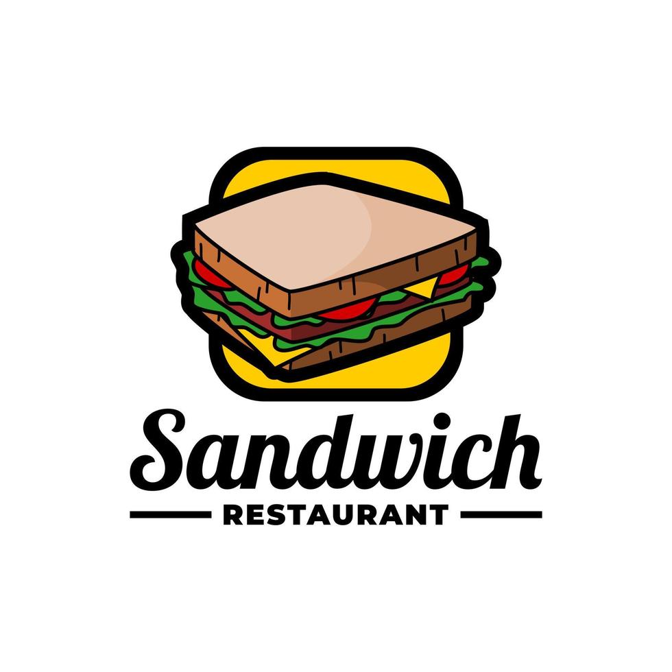 logotipo de sanduíche retrô. modelo de logotipo de comida. vetor