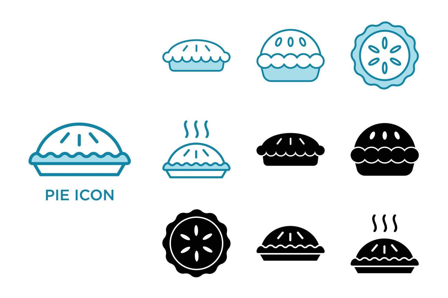 modelo de design de vetor de conjunto de ícones de torta simples e limpo