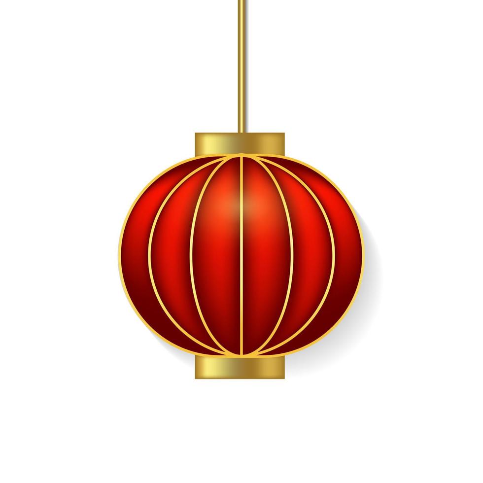 ilustração vetorial de lanterna chinesa. lanterna chinesa pendurada vermelha 3d realista isolada no fundo branco vetor