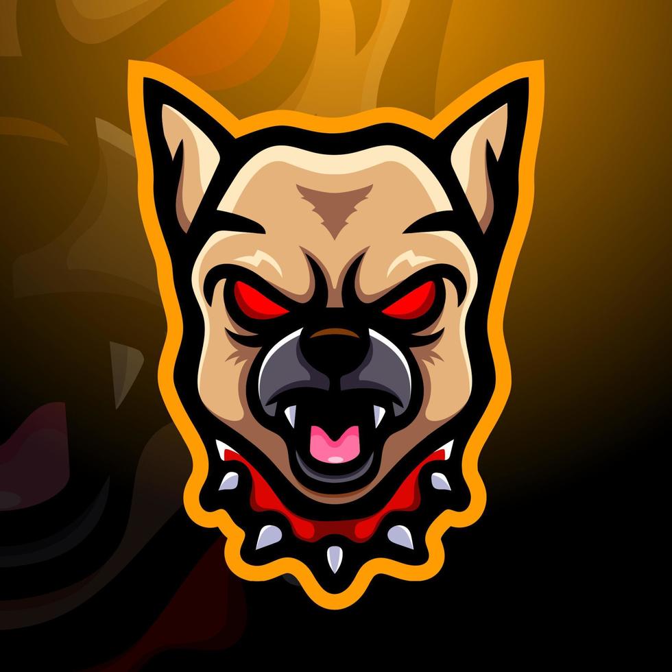 design de logotipo de esport de mascote de cabeça de buldogue vetor