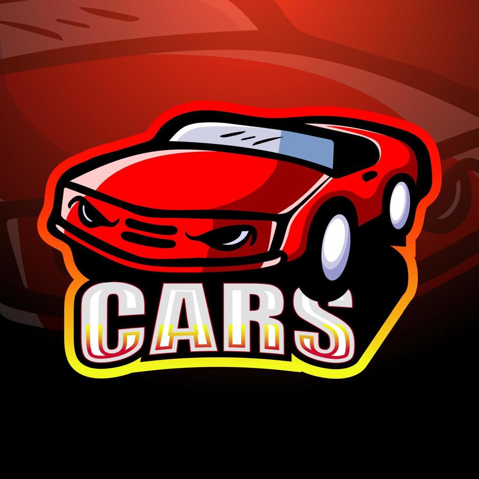 logotipo de mascote de carro esport gaming vetor