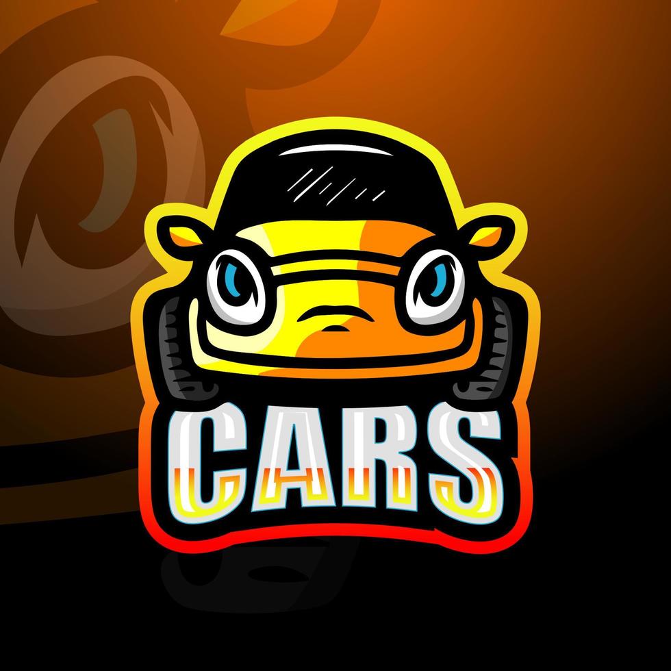 logotipo de mascote de carro esport gaming vetor