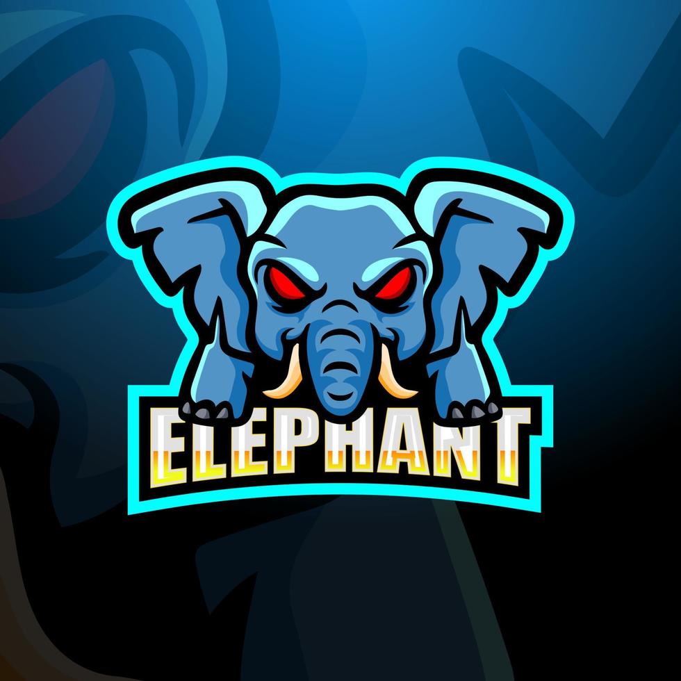 design de logotipo do mascote elefante esport vetor