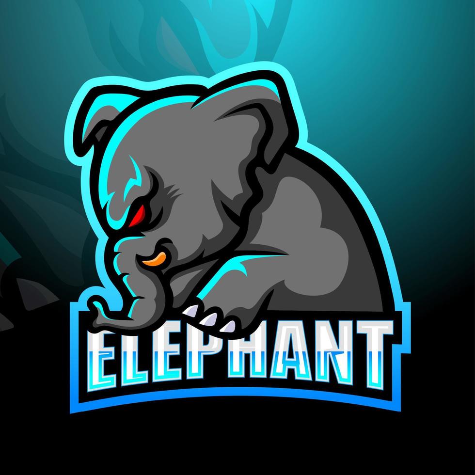 design de logotipo do mascote elefante esport vetor