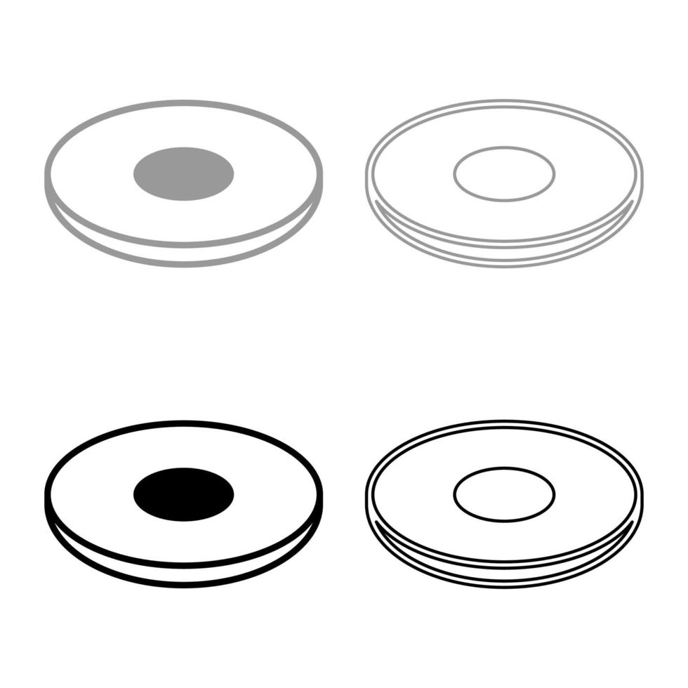 tipo de símbolo elétrico superfícies de cozinha assinar utensílio destino painel ícone contorno conjunto preto cinza cor ilustração vetorial imagem de estilo plano vetor