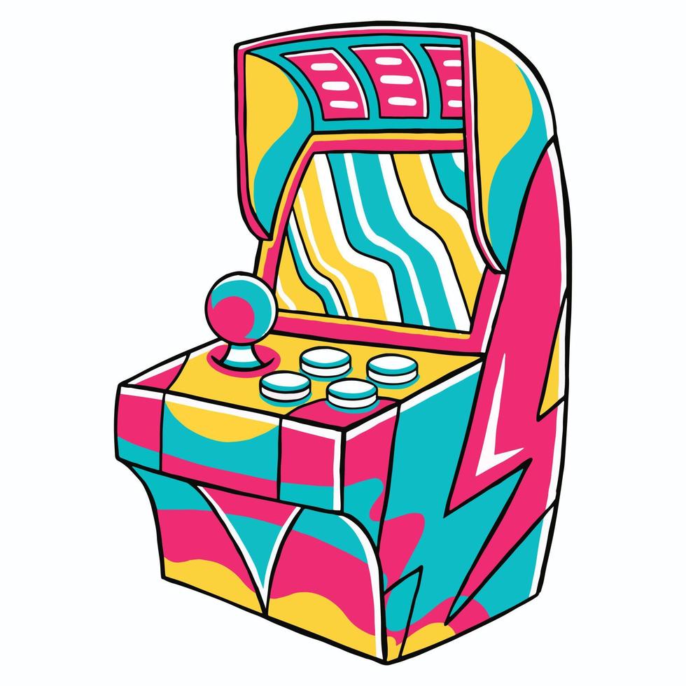 máquina de arcade de jogos em estilo de design plano vetor