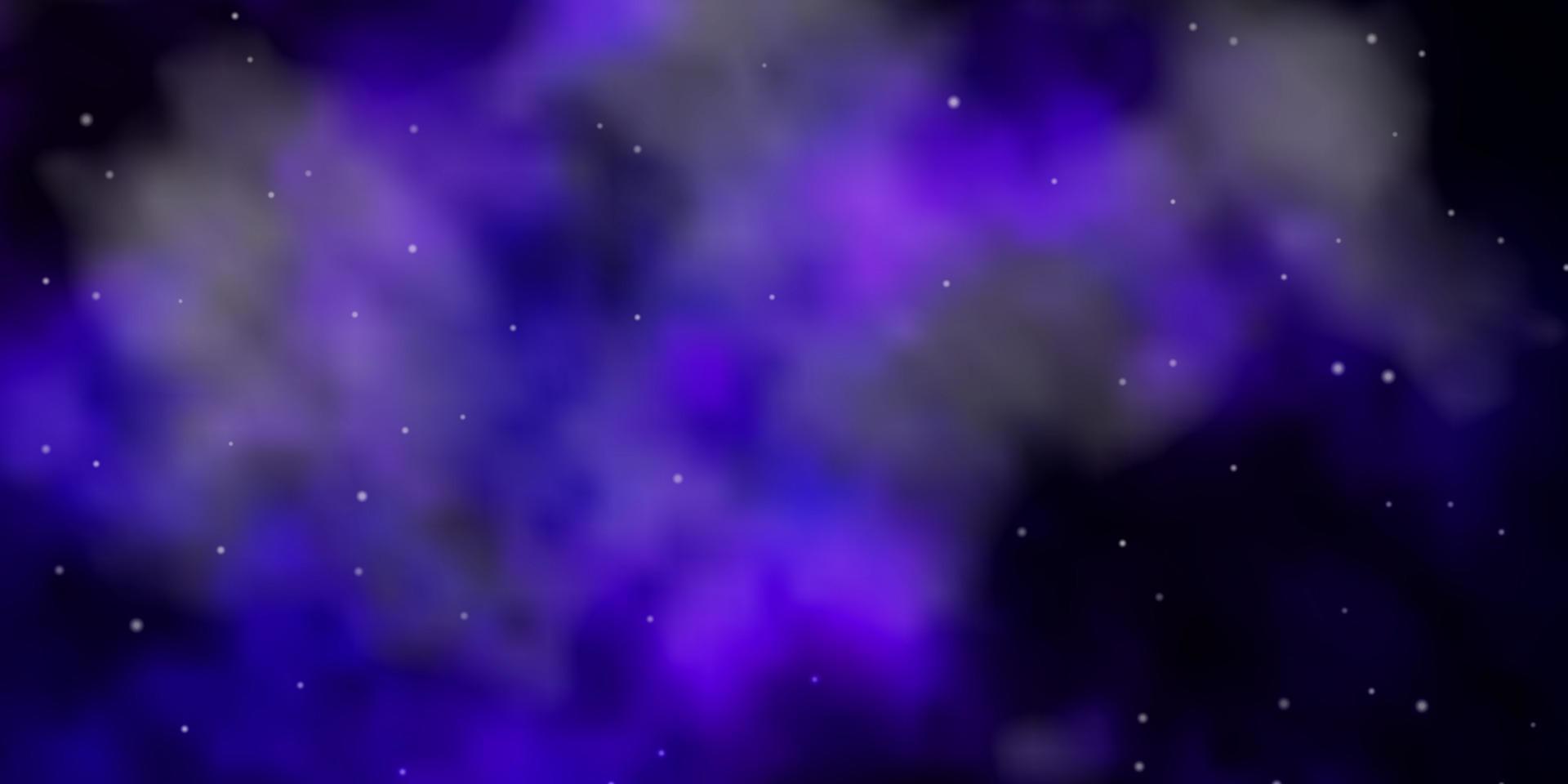 layout de vetor roxo escuro com estrelas brilhantes.