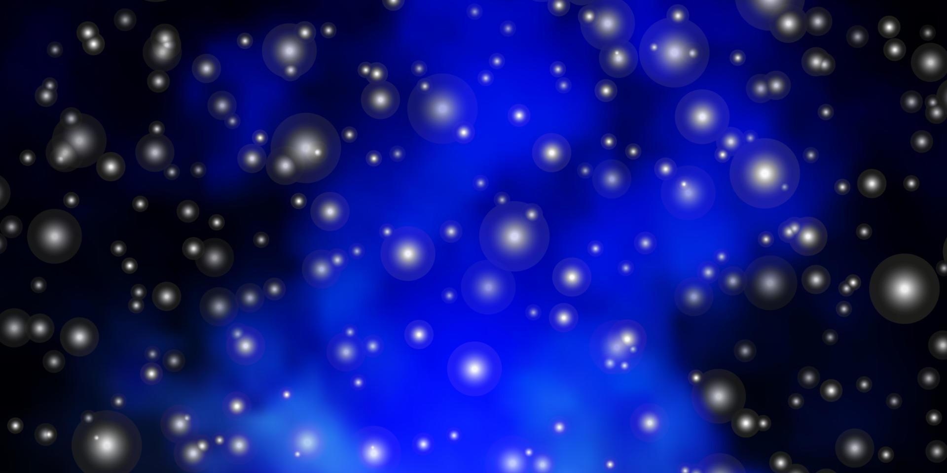 textura vector azul escuro com belas estrelas.