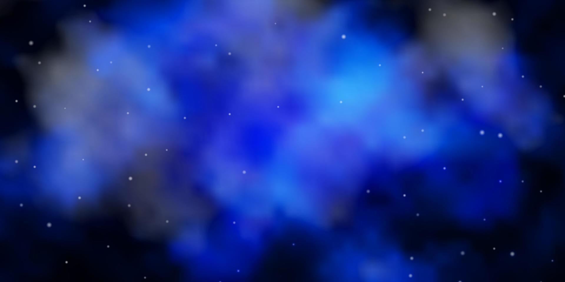 layout de vetor de azul escuro com estrelas brilhantes.