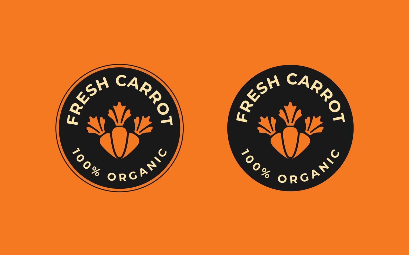 conjunto de selos com uma cenoura. o elemento para design, publicidade, embalagem de produtos de cenoura vetor