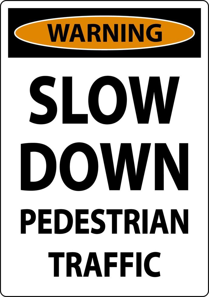 sinal de aviso de trânsito de pedestres em fundo branco vetor