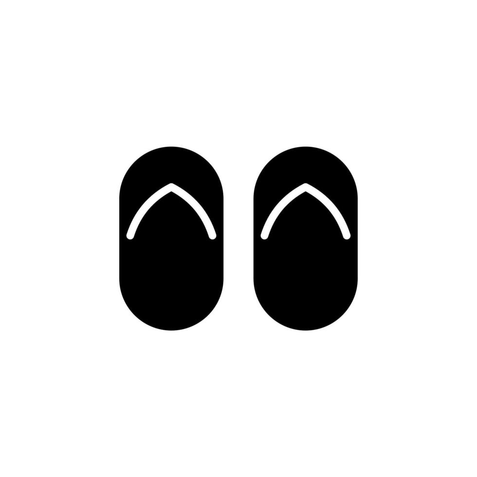 sandália, calçado, chinelo, modelo de logotipo de ilustração vetorial ícone sólido flip-flop. adequado para muitos propósitos. vetor
