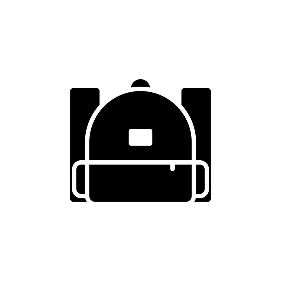 mochila, escola, mochila, modelo de logotipo de ilustração vetorial ícone sólido mochila. adequado para muitos propósitos. vetor