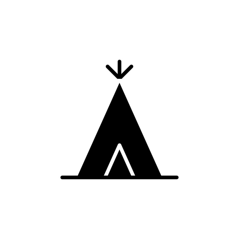 acampamento, barraca, acampamento, modelo de logotipo de ilustração vetorial de ícone sólido de viagem. adequado para muitos propósitos. vetor