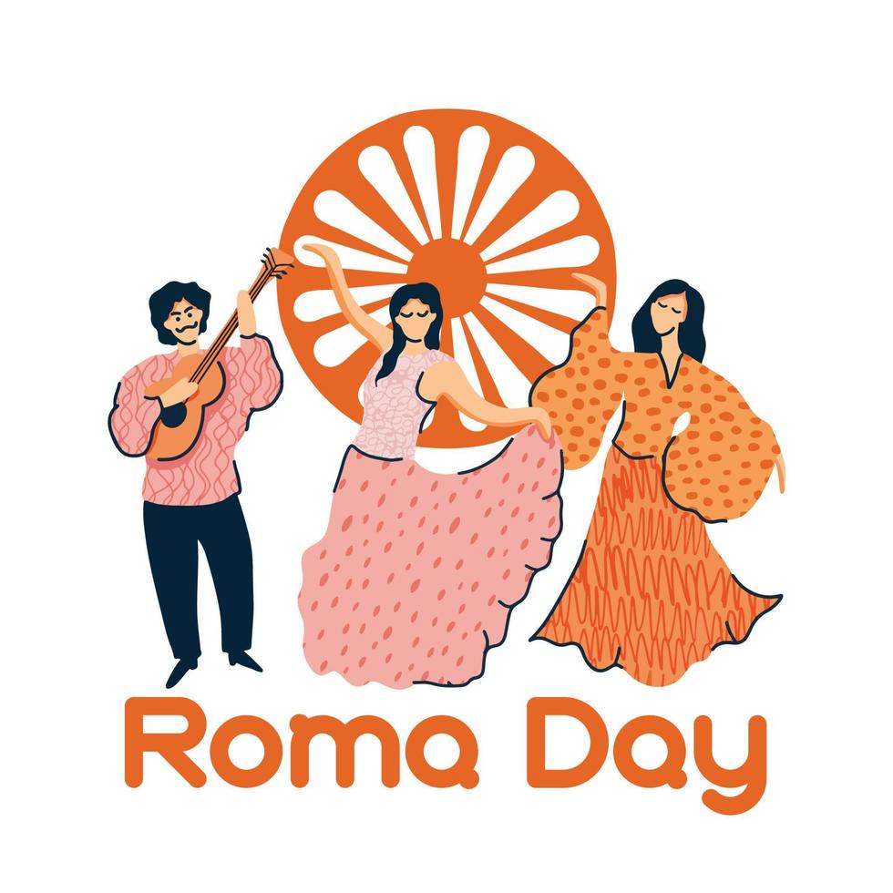 dia internacional do romani em 8 de abril design vetorial vetor