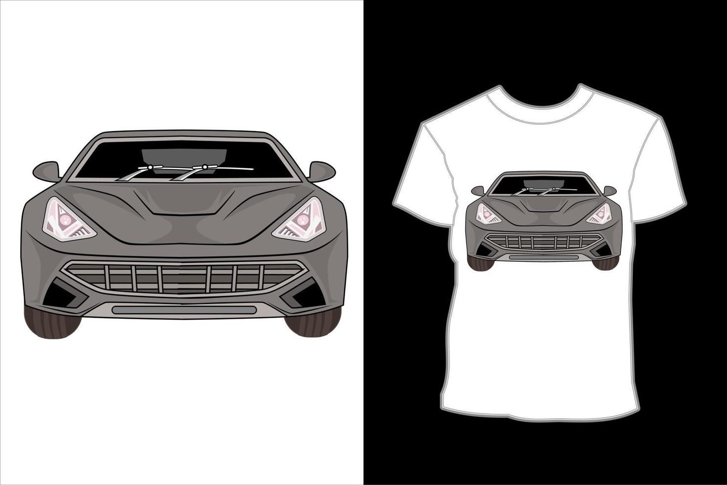 design de camiseta de ilustração de carro esporte moderno vetor
