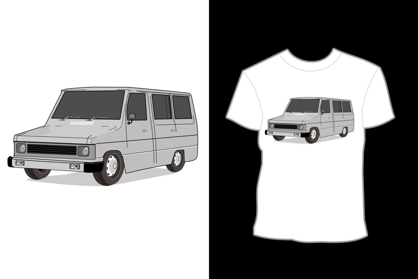 design de camiseta de ilustração de carro toyota vetor
