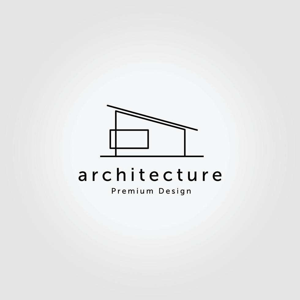 logotipo de casa minimalista design de ilustração vetorial de linha inicial de arte vetor