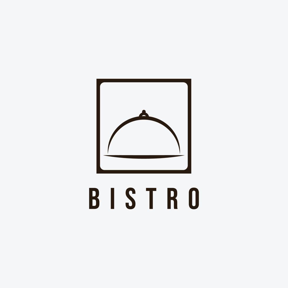 distintivo de logotipo simples servir capuz restaurante bistrô ilustração vetorial design vintage vetor