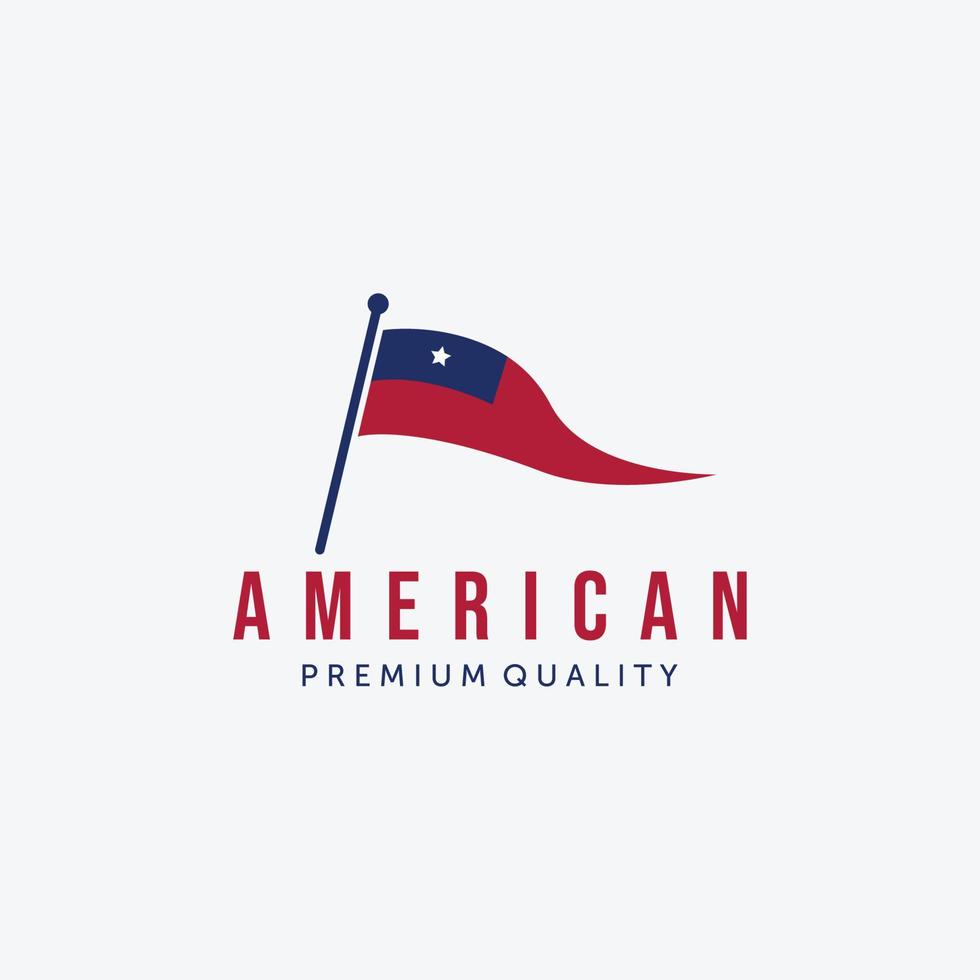 conceito do logotipo da bandeira americana, design vetorial dos eua, ilustração da bandeira declarada unida, país democrático vetor