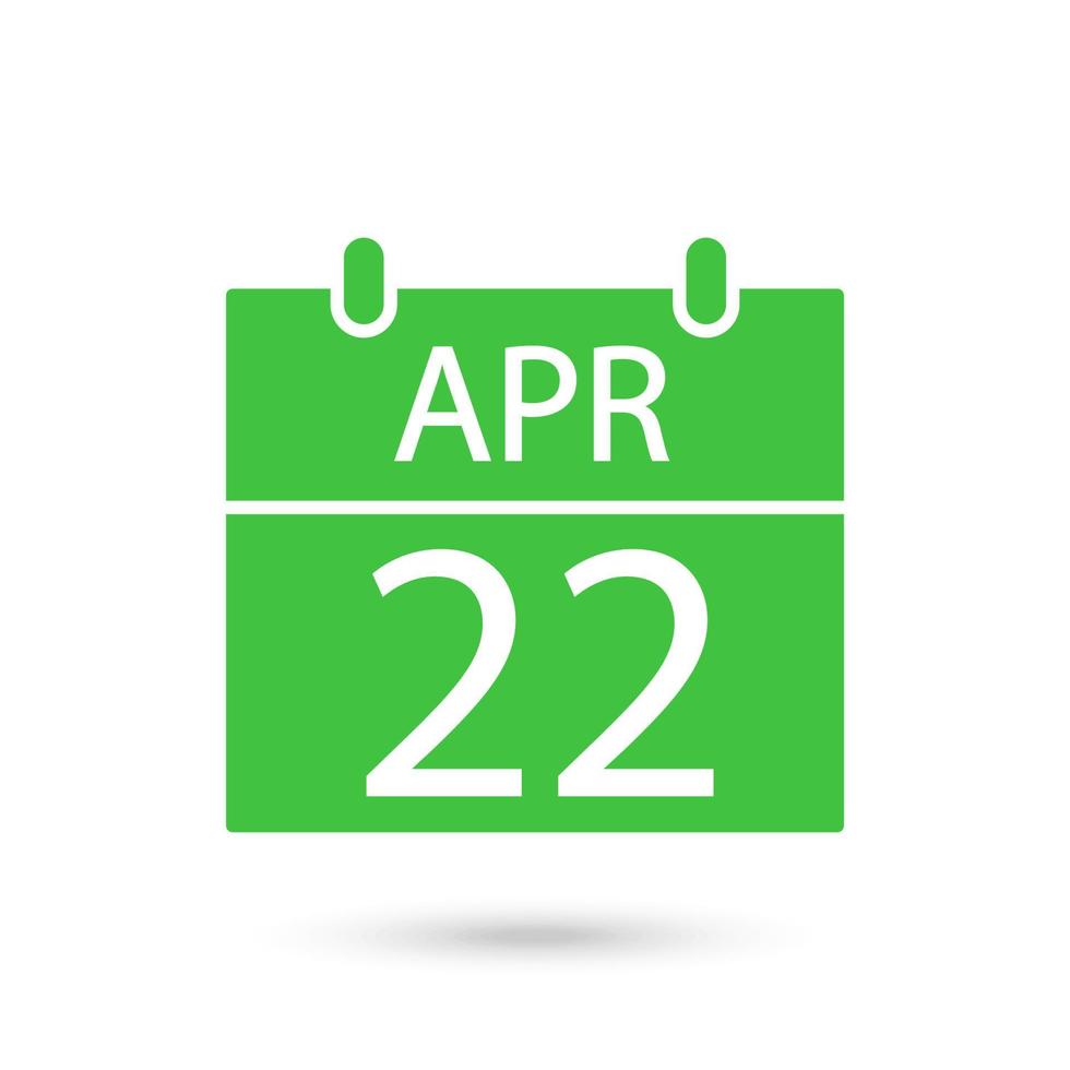Dia da Terra. 22 de abril. data do dia da terra no calendário vetor