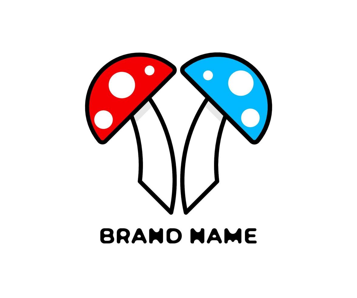 logotipo de cogumelos, logotipo de coração, logotipo de amor, logotipo de cogumelos fofos vetor